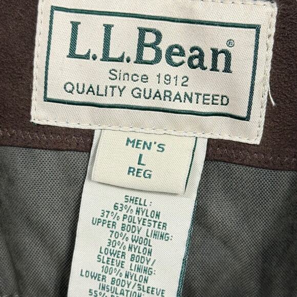 LL Bean Mens Wool Lined Barn Jacket Chore Coat Olive Green Winter Parka sz L - Picture 15 of 16